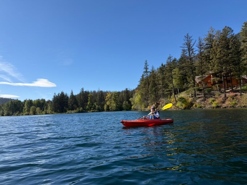 Kayaking on Lake Tyaughton, Tyax, BC. Image © PlanetSKI